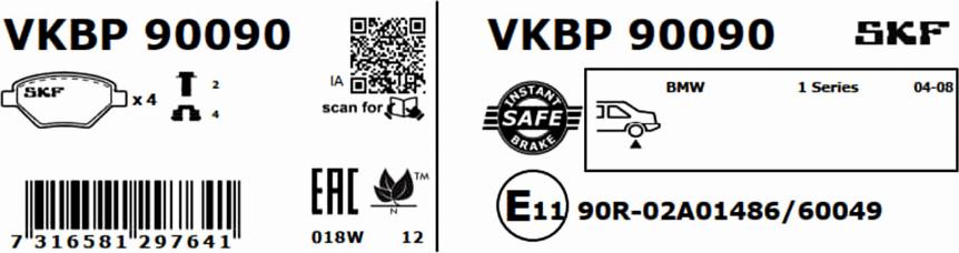 SKF VKBP 90090 - Jarrupala, levyjarru inparts.fi