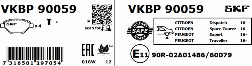 SKF VKBP 90059 - Jarrupala, levyjarru inparts.fi