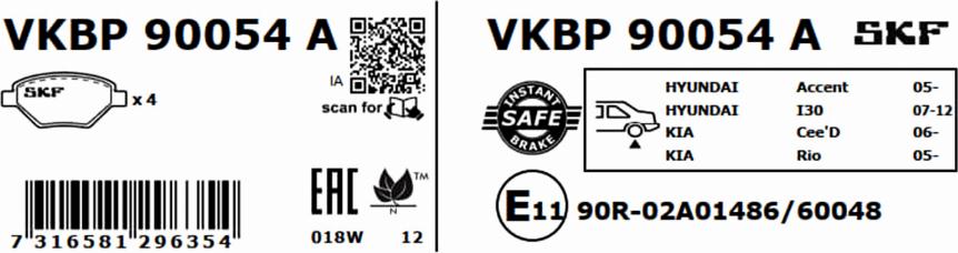 SKF VKBP 90054 A - Jarrupala, levyjarru inparts.fi