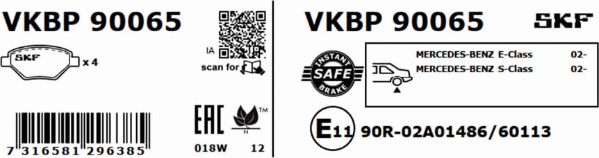 SKF VKBP 90065 - Jarrupala, levyjarru inparts.fi