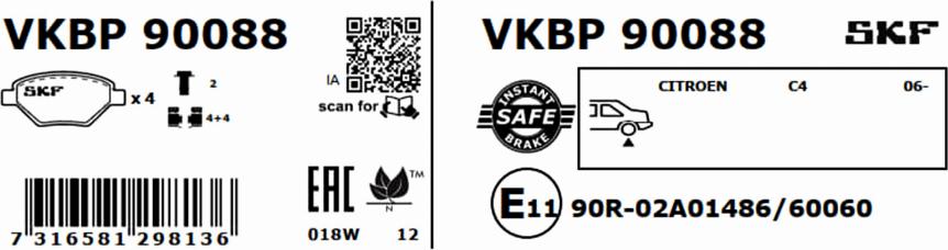 SKF VKBP 90088 - Jarrupala, levyjarru inparts.fi