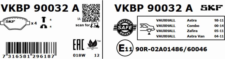 SKF VKBP 90032 A - Jarrupala, levyjarru inparts.fi