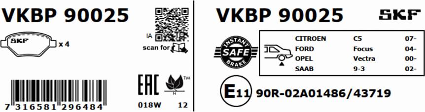 SKF VKBP 90025 - Jarrupala, levyjarru inparts.fi