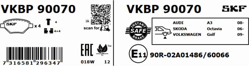 SKF VKBP 90070 - Jarrupala, levyjarru inparts.fi