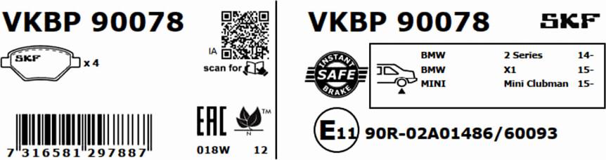 SKF VKBP 90078 - Jarrupala, levyjarru inparts.fi