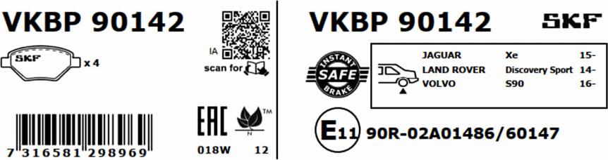 SKF VKBP 90142 - Jarrupala, levyjarru inparts.fi