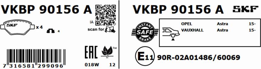 SKF VKBP 90156 A - Jarrupala, levyjarru inparts.fi