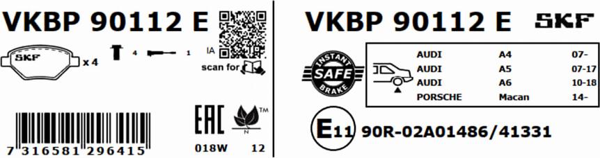 SKF VKBP 90112 E - Jarrupala, levyjarru inparts.fi