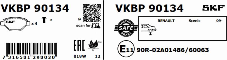 SKF VKBP 90134 - Jarrupala, levyjarru inparts.fi