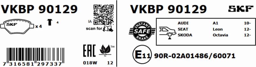 SKF VKBP 90129 - Jarrupala, levyjarru inparts.fi