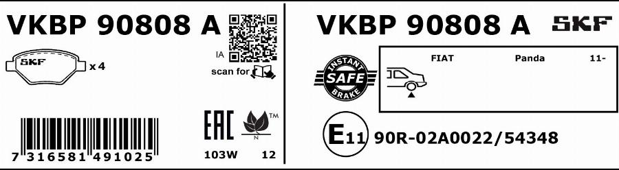 SKF VKBP 90808 A - Jarrupala, levyjarru inparts.fi