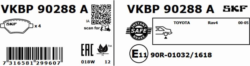 SKF VKBP 90288 A - Jarrupala, levyjarru inparts.fi