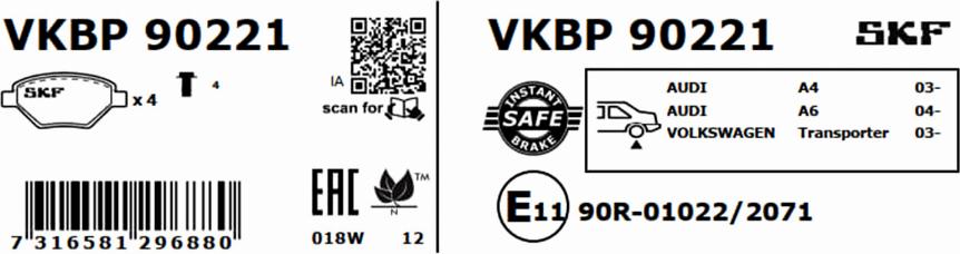 SKF VKBP 90221 - Jarrupala, levyjarru inparts.fi