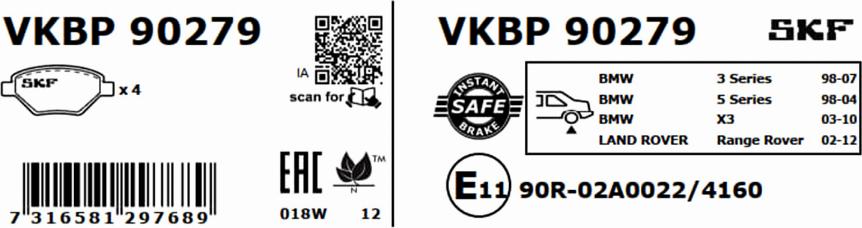 SKF VKBP 90279 - Jarrupala, levyjarru inparts.fi