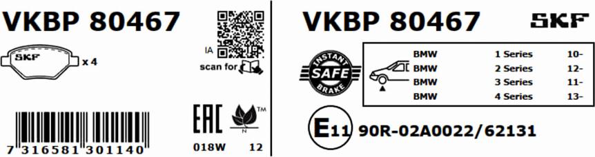 SKF VKBP 80467 - Jarrupala, levyjarru inparts.fi