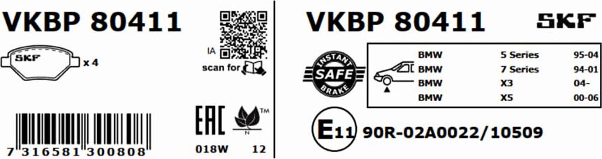 SKF VKBP 80411 - Jarrupala, levyjarru inparts.fi