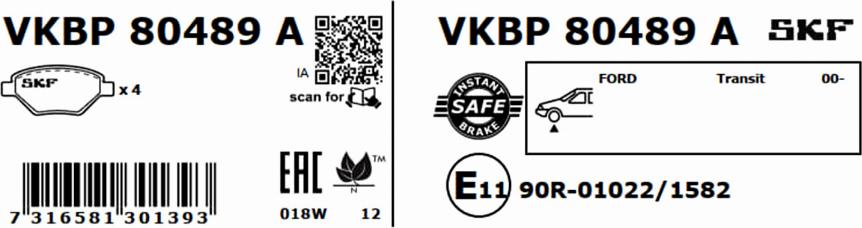 SKF VKBP 80489 A - Jarrupala, levyjarru inparts.fi