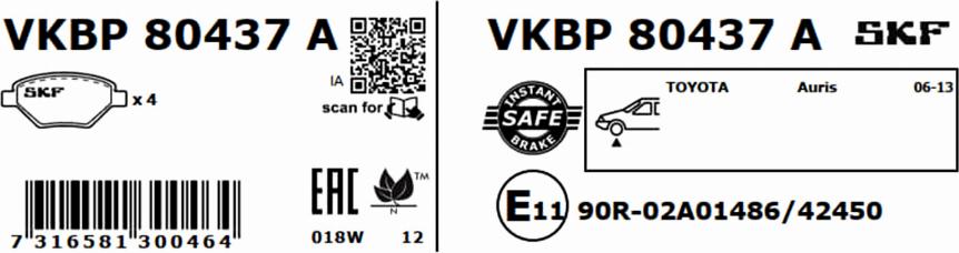 SKF VKBP 80437 A - Jarrupala, levyjarru inparts.fi