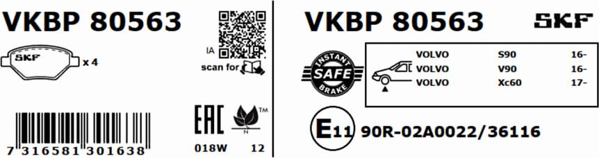 SKF VKBP 80563 - Jarrupala, levyjarru inparts.fi