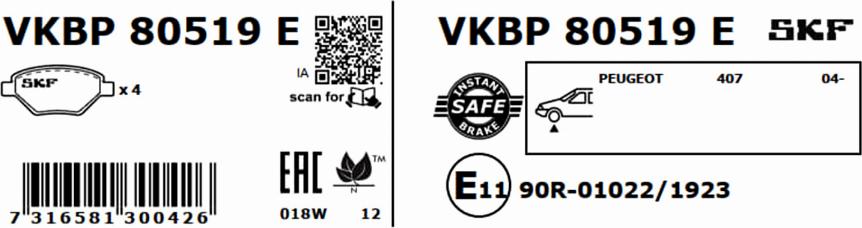 SKF VKBP 80519 E - Jarrupala, levyjarru inparts.fi