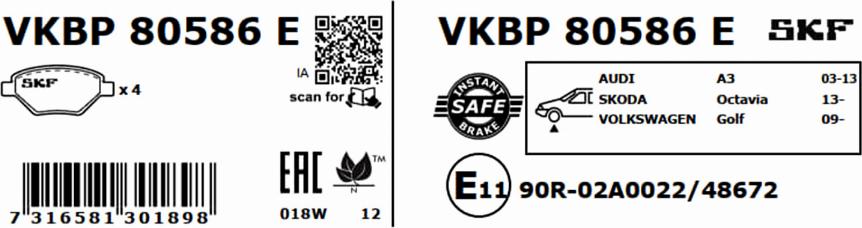 SKF VKBP 80586 E - Jarrupala, levyjarru inparts.fi