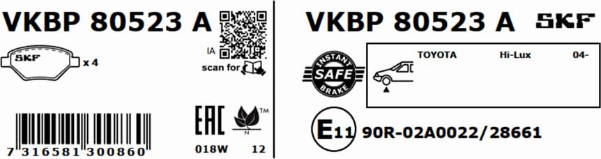 SKF VKBP 80523 A - Jarrupala, levyjarru inparts.fi