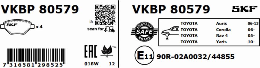 SKF VKBP 80579 - Jarrupala, levyjarru inparts.fi