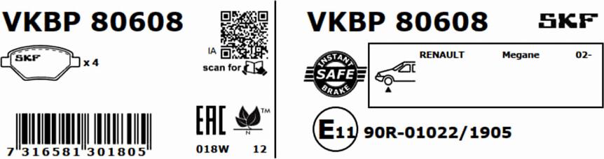 SKF VKBP 80608 - Jarrupala, levyjarru inparts.fi