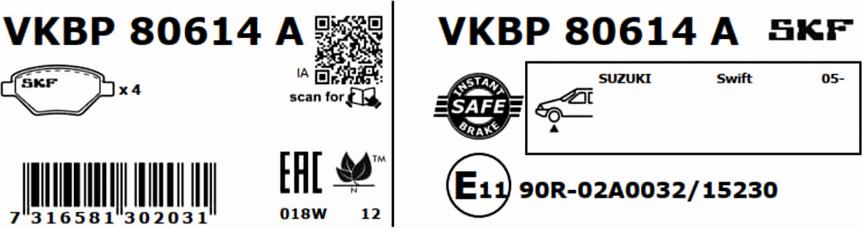 SKF VKBP 80614 A - Jarrupala, levyjarru inparts.fi