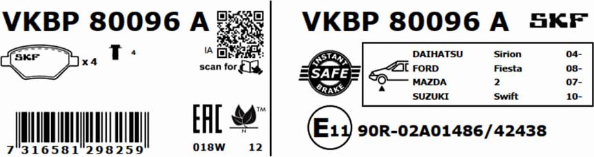 SKF VKBP 80096 A - Jarrupala, levyjarru inparts.fi