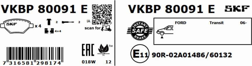 SKF VKBP 80091 E - Jarrupala, levyjarru inparts.fi