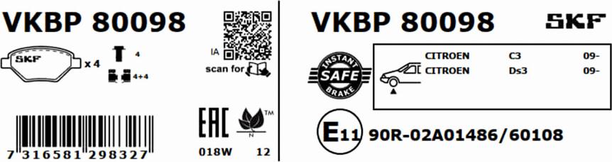 SKF VKBP 80098 - Jarrupala, levyjarru inparts.fi