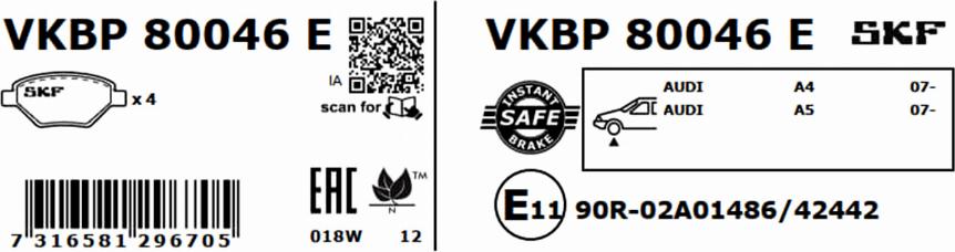 SKF VKBP 80046 E - Jarrupala, levyjarru inparts.fi