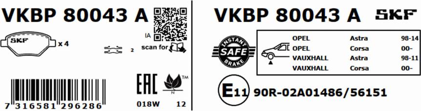 SKF VKBP 80043 A - Jarrupala, levyjarru inparts.fi