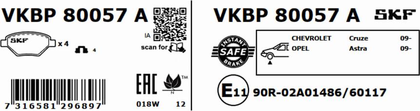 SKF VKBP 80057 A - Jarrupala, levyjarru inparts.fi