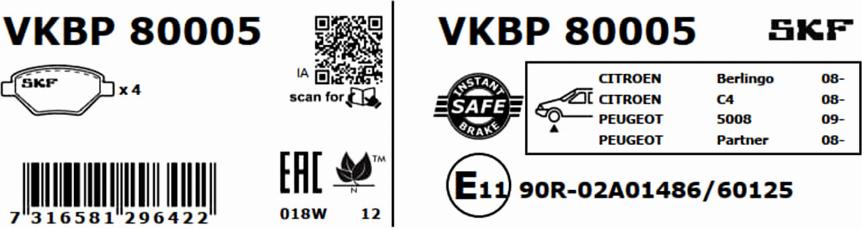 SKF VKBP 80005 - Jarrupala, levyjarru inparts.fi