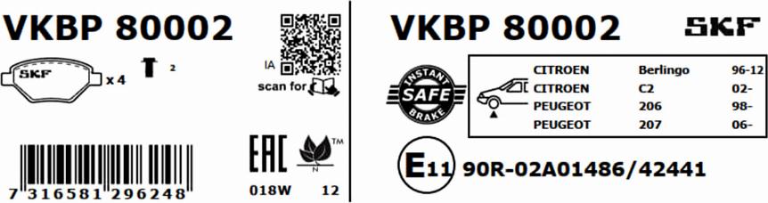 SKF VKBP 80002 - Jarrupala, levyjarru inparts.fi