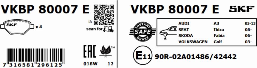 SKF VKBP 80007 E - Jarrupala, levyjarru inparts.fi