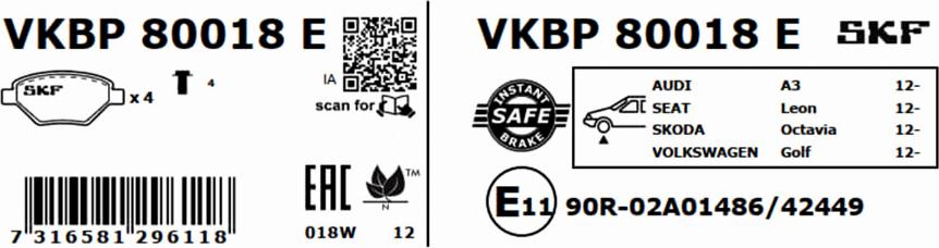 SKF VKBP 80018 E - Jarrupala, levyjarru inparts.fi