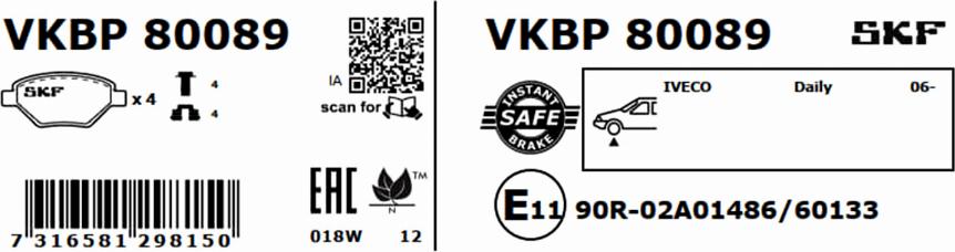 SKF VKBP 80089 - Jarrupala, levyjarru inparts.fi