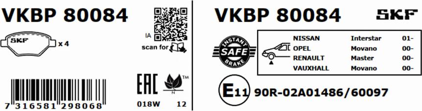 SKF VKBP 80084 - Jarrupala, levyjarru inparts.fi