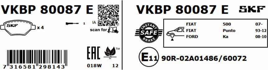 SKF VKBP 80087 E - Jarrupala, levyjarru inparts.fi