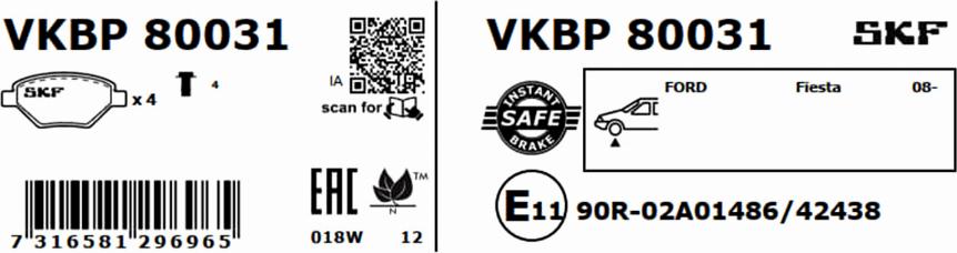 SKF VKBP 80031 - Jarrupala, levyjarru inparts.fi