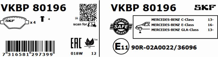 SKF VKBP 80196 - Jarrupala, levyjarru inparts.fi