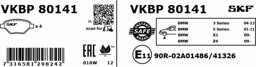 SKF VKBP 80141 - Jarrupala, levyjarru inparts.fi