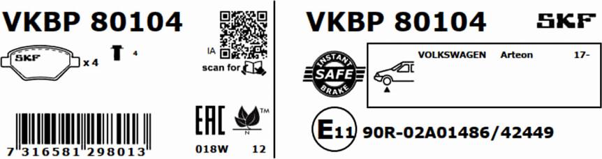 SKF VKBP 80104 - Jarrupala, levyjarru inparts.fi