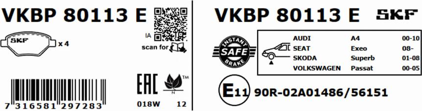 SKF VKBP 80113 E - Jarrupala, levyjarru inparts.fi