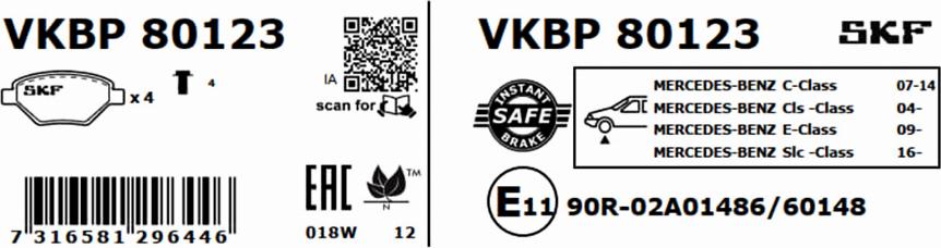 SKF VKBP 80123 - Jarrupala, levyjarru inparts.fi