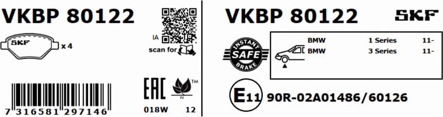 SKF VKBP 80122 - Jarrupala, levyjarru inparts.fi