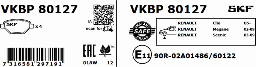 SKF VKBP 80127 - Jarrupala, levyjarru inparts.fi